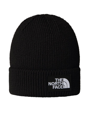 THE NORTH FACE-Berretto in Maglia con Logo Frontale Nero-TRYME Shop
