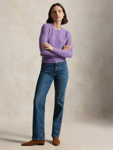 Maglia a Trecce in Misto Cashmere Ametista