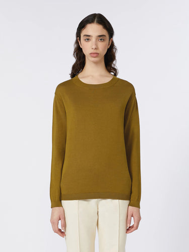 MAX MARA MM-Maglia con Scollo a Barca Verde Oliva-TRYME Shop