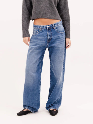 ICON DENIM-Denim Bea Wide Leg Vita Bassa Blu-TRYME Shop