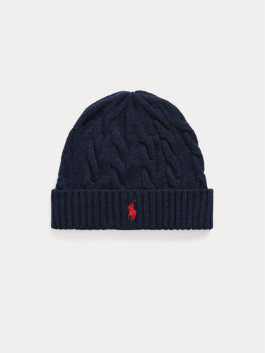 RALPH LAUREN-Berretto con Lavorazione a Trecce Blu-TRYME Shop