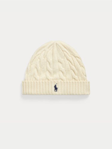 RALPH LAUREN-Berretto con Lavorazione a Trecce Crema-TRYME Shop