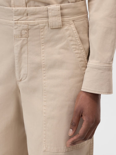 Ballonhosen aus Baumwoll-Twill Beige Ton