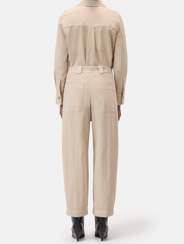 Ballonhosen aus Baumwoll-Twill Beige Ton