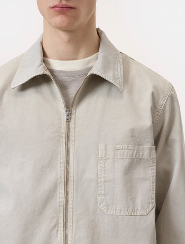 Camicia Overshirt in Twill di Cotone Beige