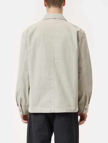 Camicia Overshirt in Twill di Cotone Beige