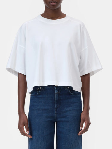 CLOSED-T-shirt Oversize in Cotone Bianco-TRYME Shop