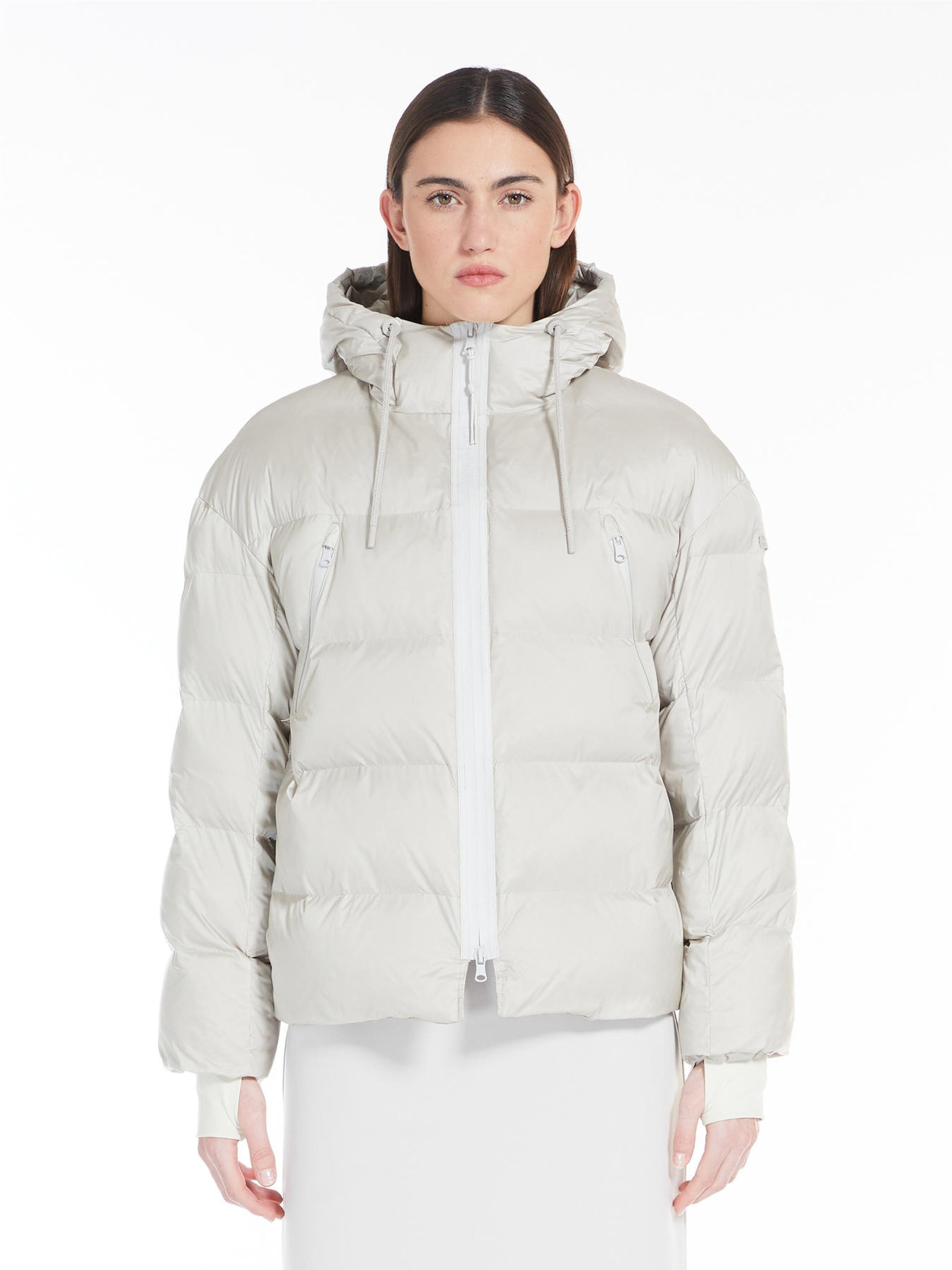 MAX MARA LEISURE Short down jacket with hood and padding – TRYME