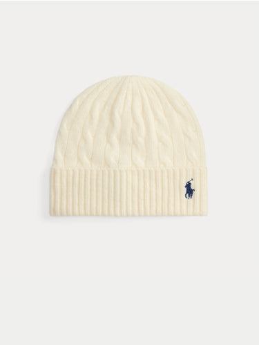 RALPH LAUREN-Berretto con Lavorazione a Trecce Crema-TRYME Shop