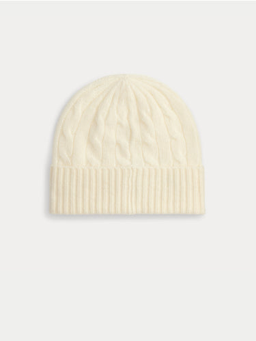 Cream Cable-Knit Beanie