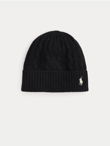 RALPH LAUREN-Berretto con Lavorazione a Trecce Nero-TRYME Shop