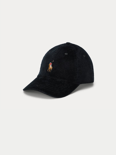 RALPH LAUREN-Cappello in Velluto a Coste Nero-TRYME Shop