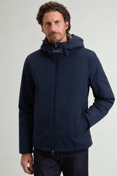 WOOLRICH-Giaccone Microfibra Mountain Cloth Blu-TRYME Shop