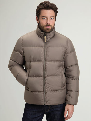 WOOLRICH-Piumino Corto in Microfibra Cloud Beige Falcon-TRYME Shop