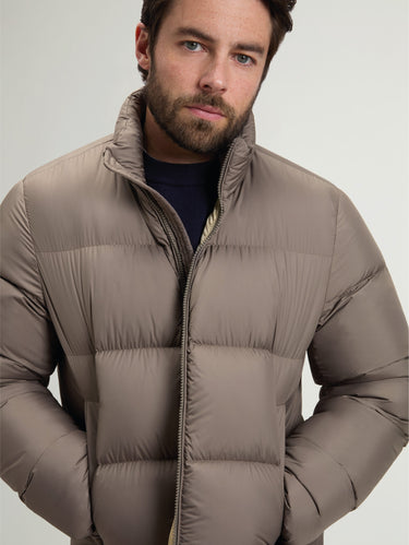 Kurze Daunenjacke aus Cloud-Mikrofaser, Beige Falcon