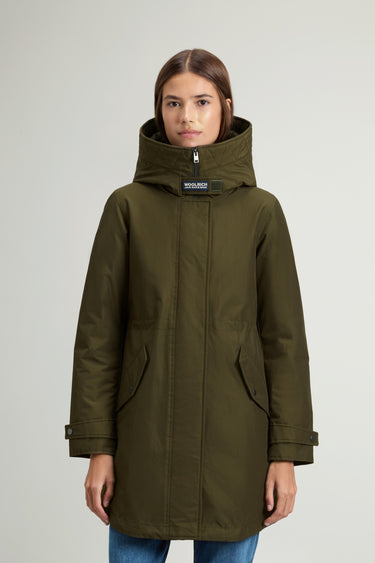 WOOLRICH-Parka Ramar Tre in Uno con Imbottitura Verde Scuro-TRYME Shop