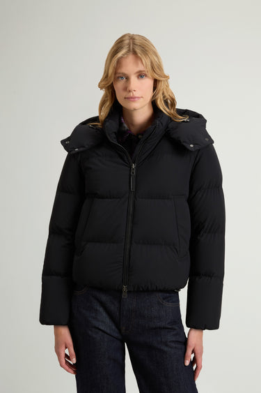 Kurze Jacke mit abnehmbarer Kapuze Madison Schwarz
