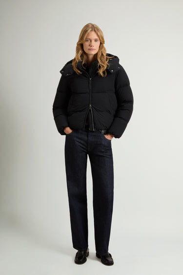 Kurze Jacke mit abnehmbarer Kapuze Madison Schwarz