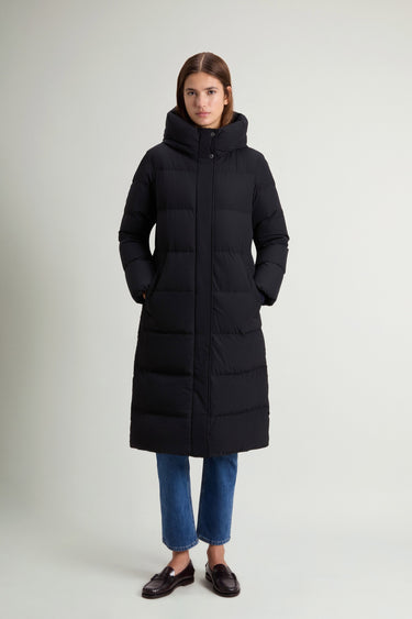 WOOLRICH-Cappotto imbottito Madison in Nylon Stretch Nero-TRYME Shop