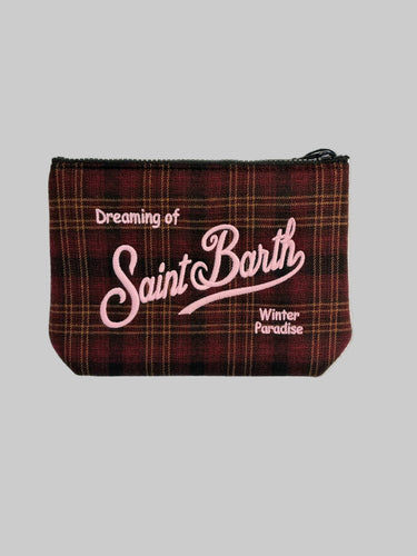 MC2 SAINT BARTH-Pochette Aline Tartan Rosso-TRYME Shop