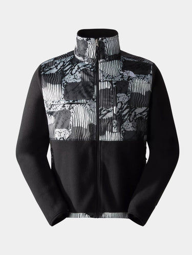THE NORTH FACE-Giacca Denali in Pile Polartec Riciclato Stampa Grigio-TRYME Shop
