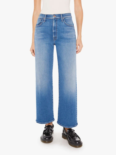 MOTHER-Jeans Vita Alta e Gamba Larga Blu-TRYME Shop