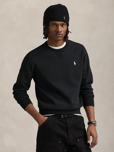 RALPH LAUREN-Felpa in Maglia Doppia Nero-TRYME Shop
