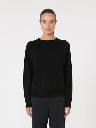 MAX MARA MM-Maglia in Lana dal Volume Morbido Nero-TRYME Shop