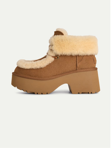 UGG-Stivale Esmee Lace Up in Camoscio con Cuciture Castagna-TRYME Shop