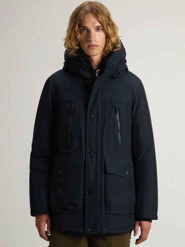 WOOLRICH-Parka Arctic in Ramar Cloth Evolution Blu-TRYME Shop
