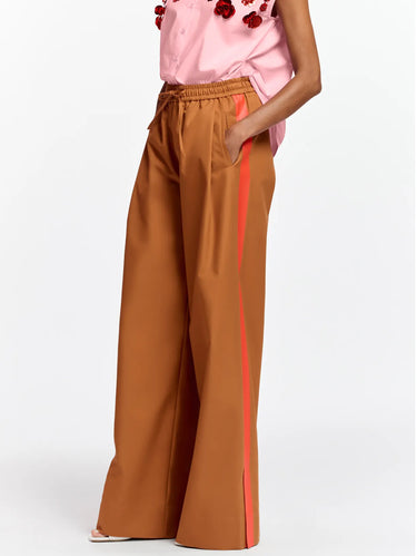 ESSENTIEL ANTWERP-Pantaloni con Pince con Banda Laterale Bronzo/Arancio-TRYME Shop