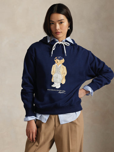 RALPH LAUREN-Felpa con Cappuccio con Stampa Polo Bear Blu-TRYME Shop