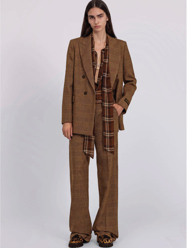 Pantaloni Sartoriali in Principe di Galles Cammello/Moro