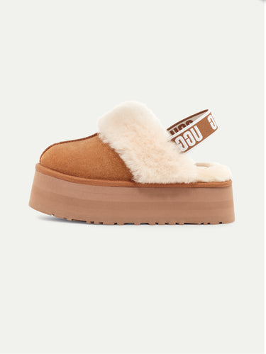 UGG-Ciabatte con Elastico in Montone Castagna-TRYME Shop