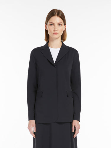 MAX MARA MM-Blazer Monopetto in Jersey Tecnico Blu-TRYME Shop