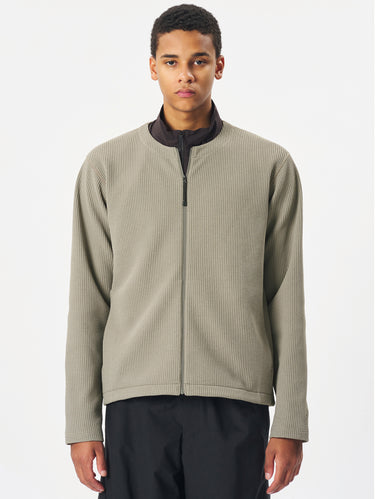 GOLDWIN-Felpa Girocollo Fullzip in Waffle Leggerp Beige Arido-TRYME Shop