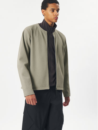 Felpa Girocollo Fullzip in Waffle Leggerp Beige Arido
