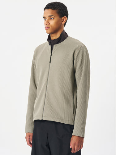 Felpa Girocollo Fullzip in Waffle Leggerp Beige Arido