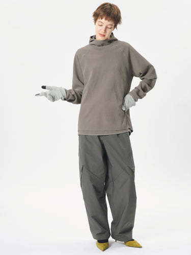 GOLDWIN-Felpa con Cappuccio in Waffle Leggero Beige Arido-TRYME Shop