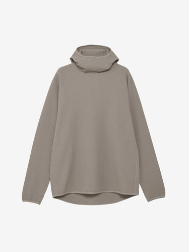 Felpa con Cappuccio in Waffle Leggero Beige Arido