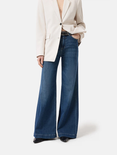 CLOSED-Denim Gamba a Palazzo Blu Notte-TRYME Shop