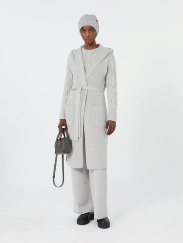 Pantaloni in Maglia dalla Linea Dritta Grigio