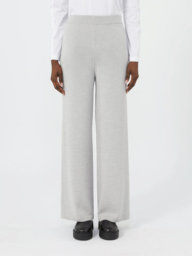 MAX MARA MM-Pantaloni in Maglia dalla Linea Dritta Grigio-TRYME Shop