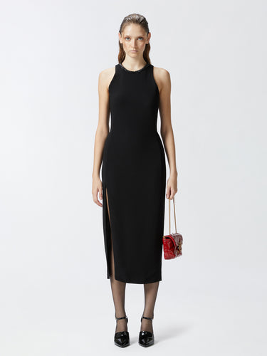 PINKO-Abito a Tubino con Strass Nero-TRYME Shop