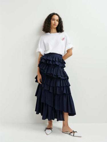 Wit Oversized T-shirt met Borduursel