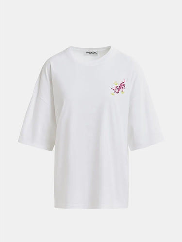 Wit Oversized T-shirt met Borduursel
