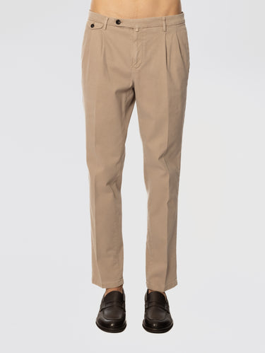 BRIGLIA 1949-Pantaloni Easy Fit con Pences Beige-TRYME Shop