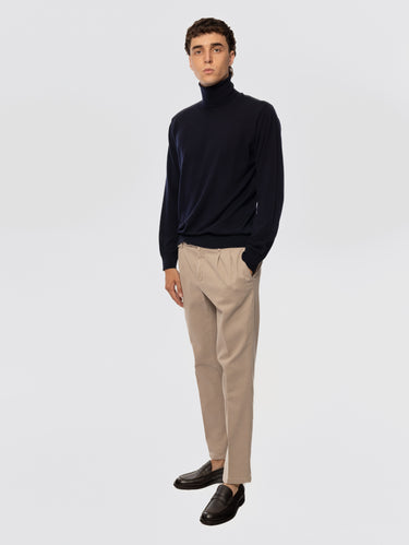 Easy Fit Pants with Pleats Beige