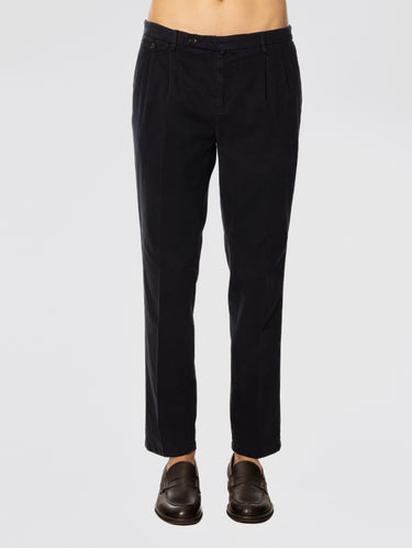 BRIGLIA 1949-Pantaloni Easy Fit con Pences Blu-TRYME Shop