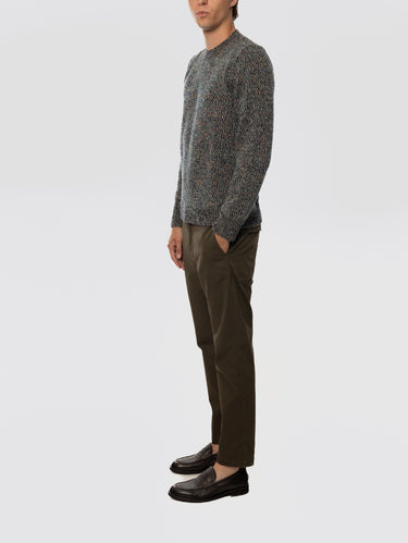 Pantalon semi-jogger avec élastique à la taille Vert militaire